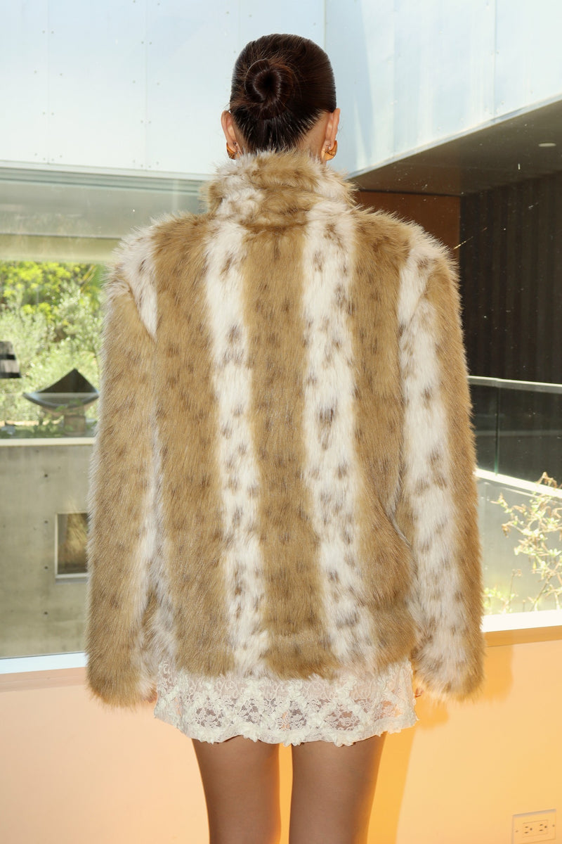 Mob Wife Mentality Animal Print Faux Fur Jacket