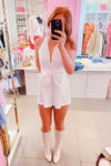 White Halter Neck Bow Romper