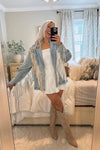 Oversized Fringe Denim Jacket