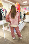 Purple Leopard Two Piece Knit Pants and Sweater Set