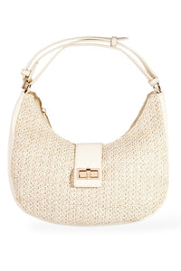 Straw Crescent Shaped Shoulder Bag