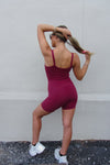 Burgundy Red Athletic Romper