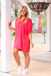 Chambray Button Down T-Shirt Dress