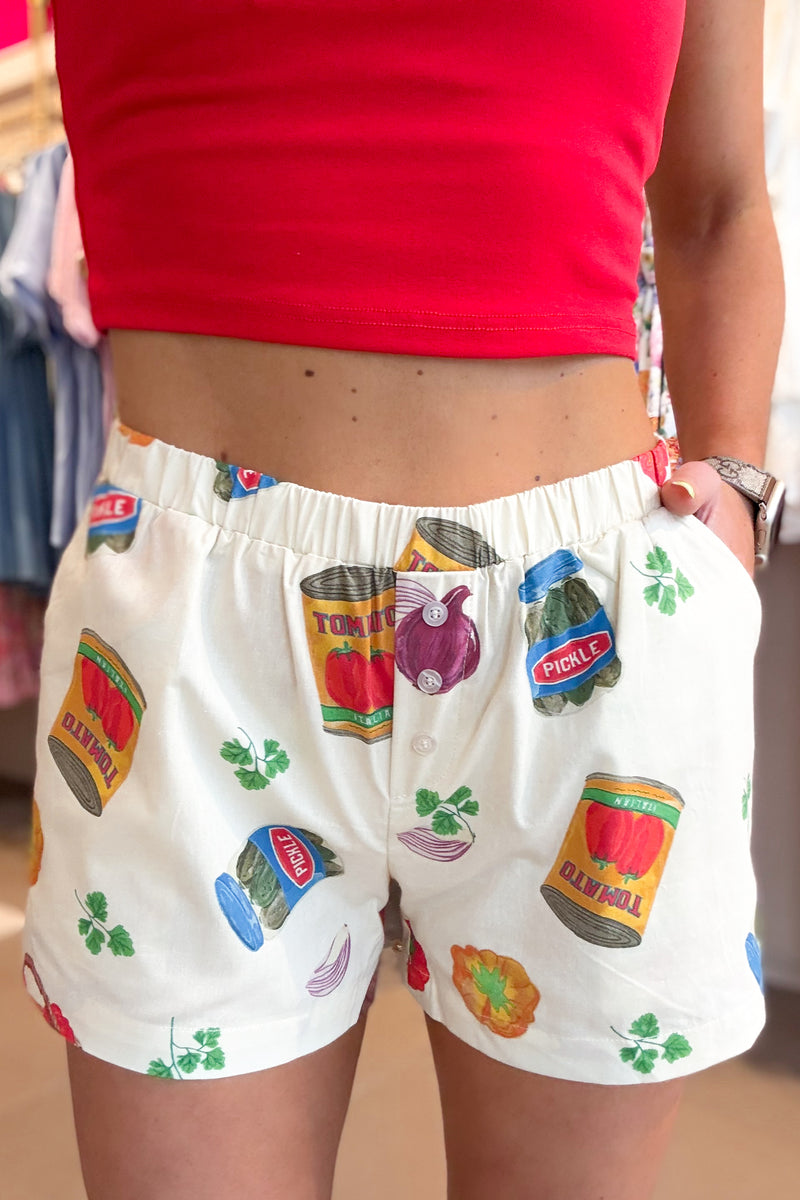 Fruits and Veggies Print Boxer Shorts