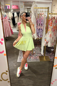 Lime Green Quarter Zip Tennis Dress