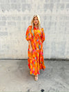 Fall Watercolors Button Up Maxi Dress