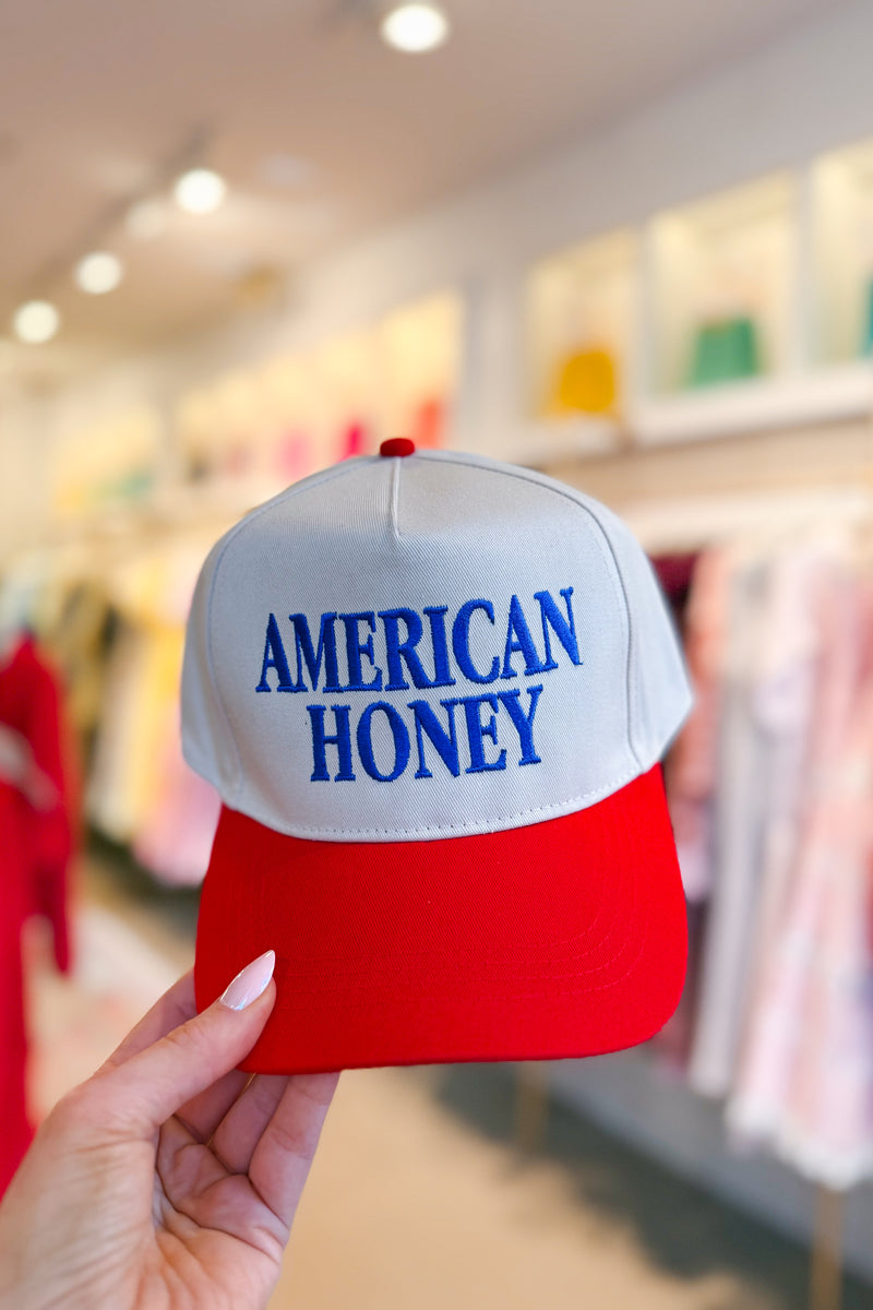 American Honey Red Bill Embroidered Trucker Hat