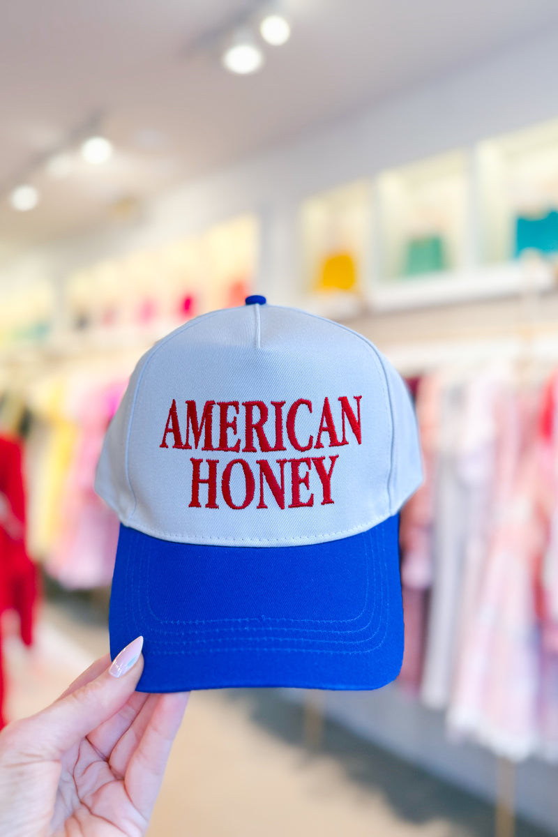 American Honey Blue Bill Embroidered Trucker Hat