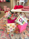 Pink Christmas Tree Shaped Embroidered  Pillow