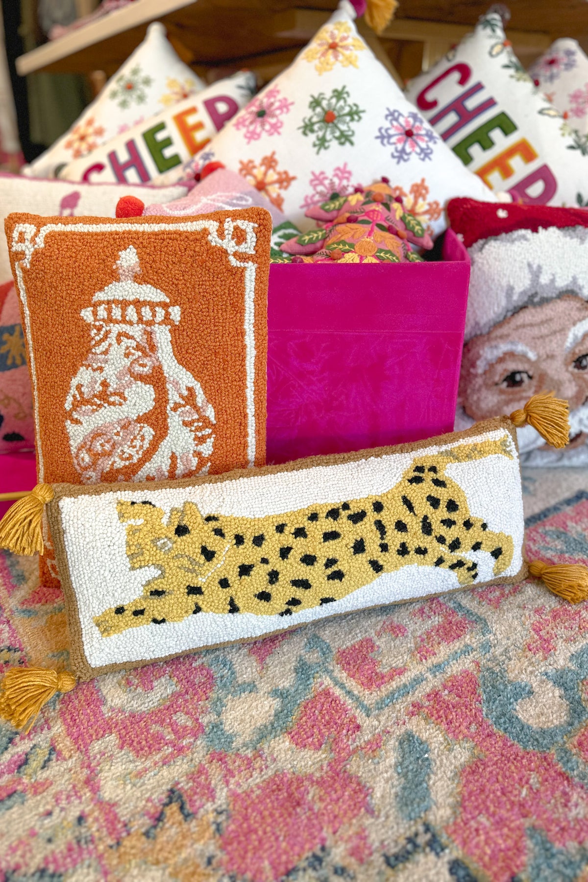 Cheetah Needle Point Pillow