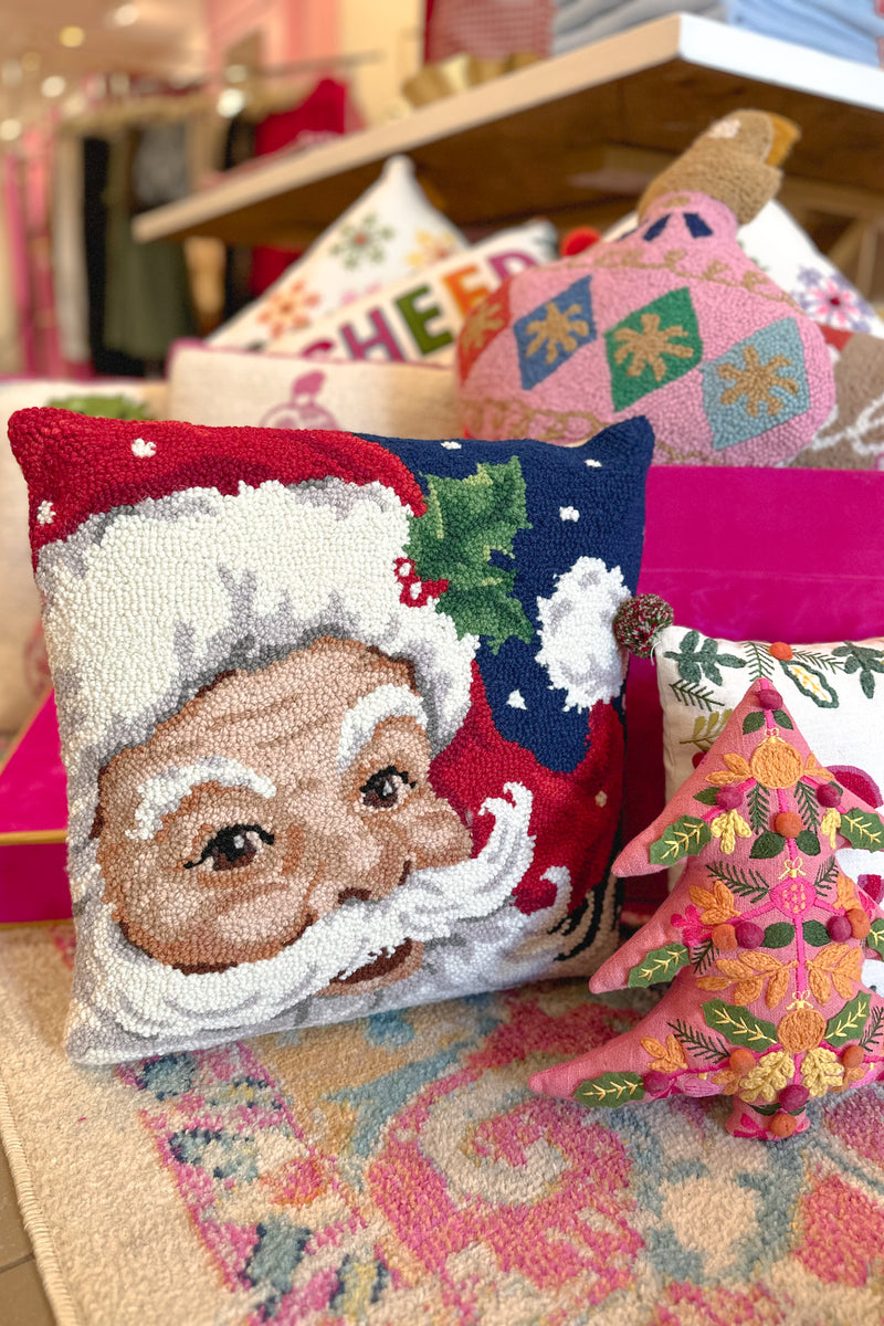 Classic Santa Needle Point Pillow