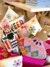 Nutcracker Shaped Needle Point Pillow