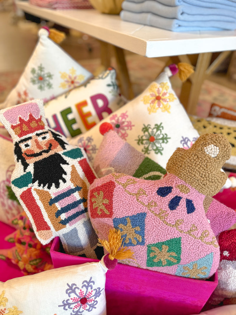 Nutcracker Shaped Needle Point Pillow