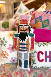 Nutcracker Shaped Needle Point Pillow