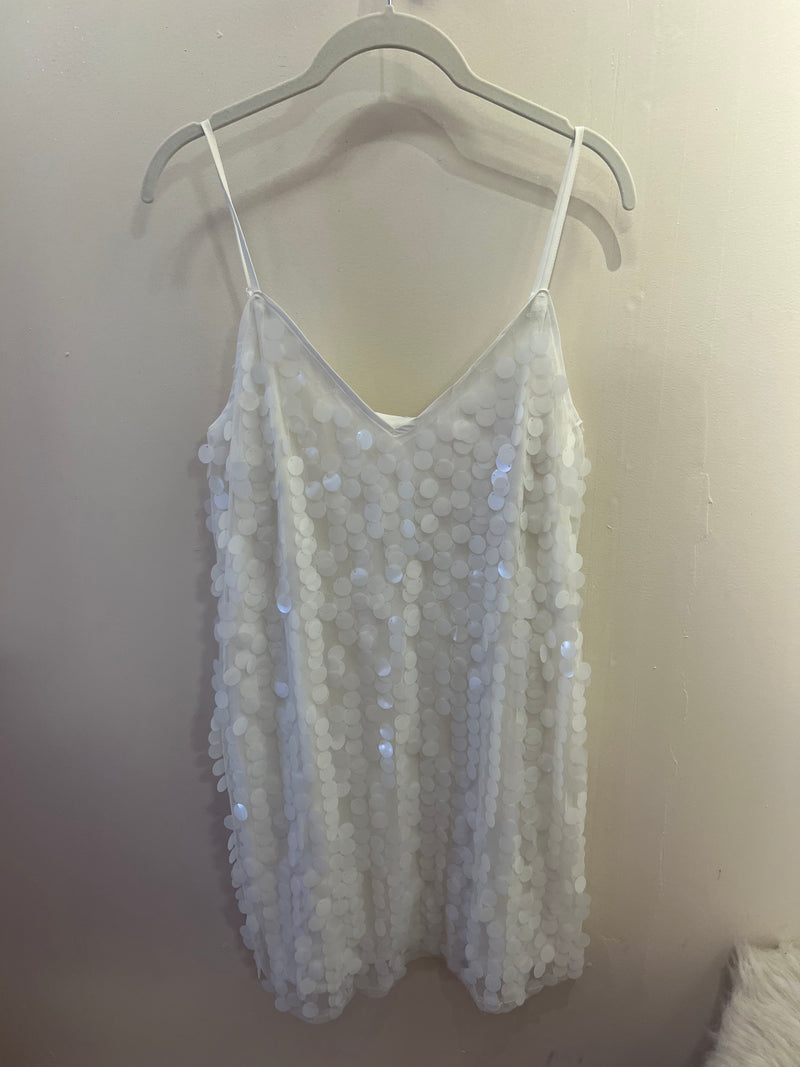 White Sequin Dress