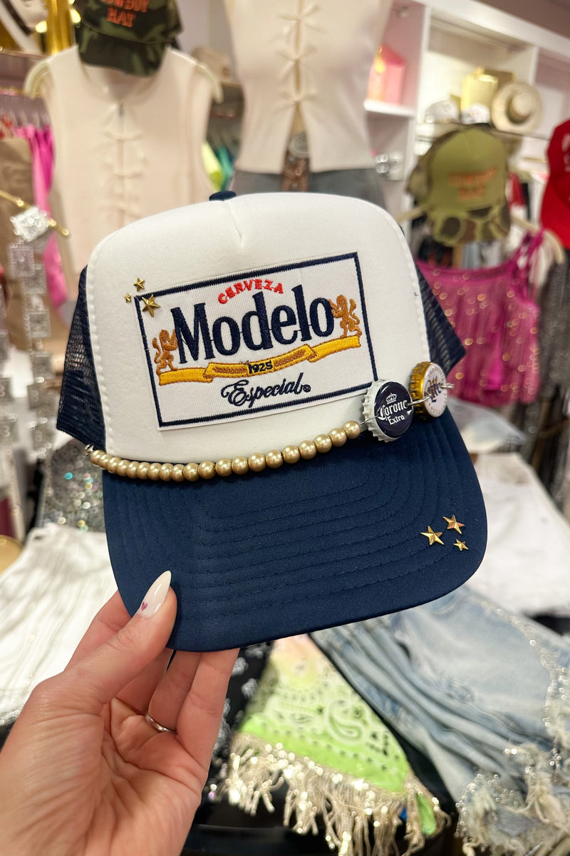 Beer Babe Trucker Hat With Chain