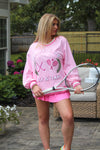 Pink Tennis and Golf Sequin Patch Sweatshirt