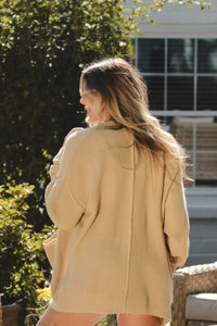 Taupe Point Knit Oversized Cardigan