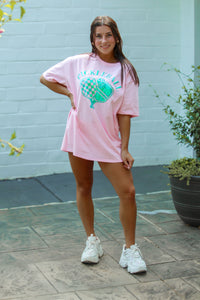 Pink Pickleball Sequin Patch T-Shirt