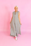 White and Black Striped Knit Wide Leg Jumpsuit - Shop Trendy Jumpsuits Now At Kendry Collection Boutique