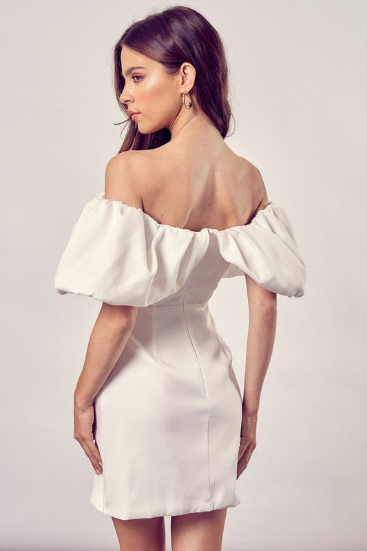 White Puff Sleeve Mini Dress | White Mini Dress | Graduation Dresses –  MOD&SOUL - Contemporary Women's Clothing