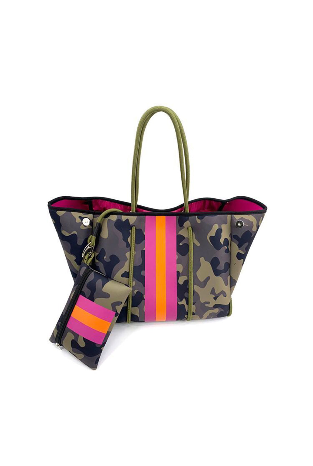 Offers Neoprene Bag - Camo with Pink Stripe