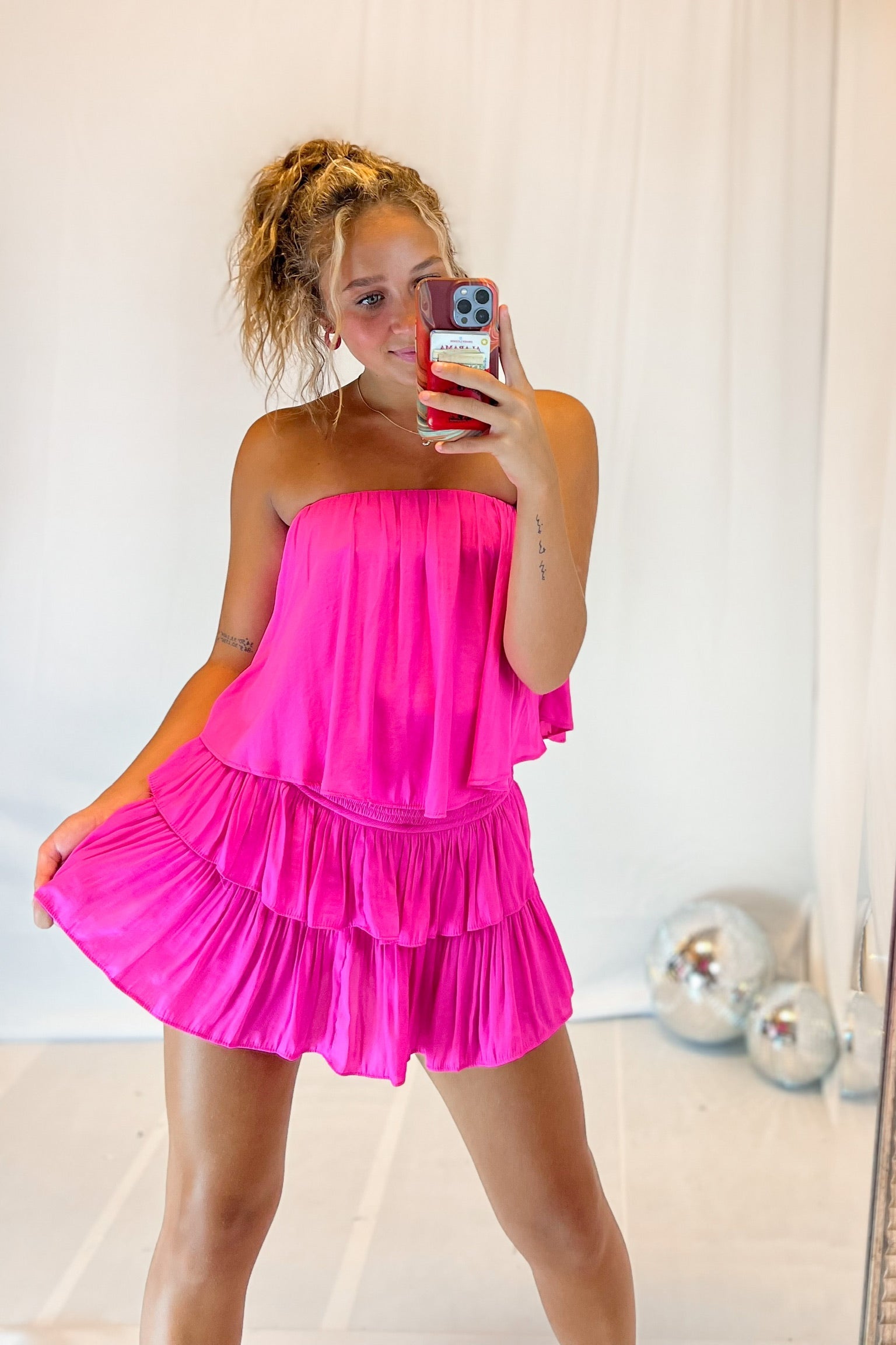 Pink Fringe Ruffle Sun Dress - Shop Kendry Collection Boutique