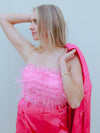 Pink Feather Tube Top