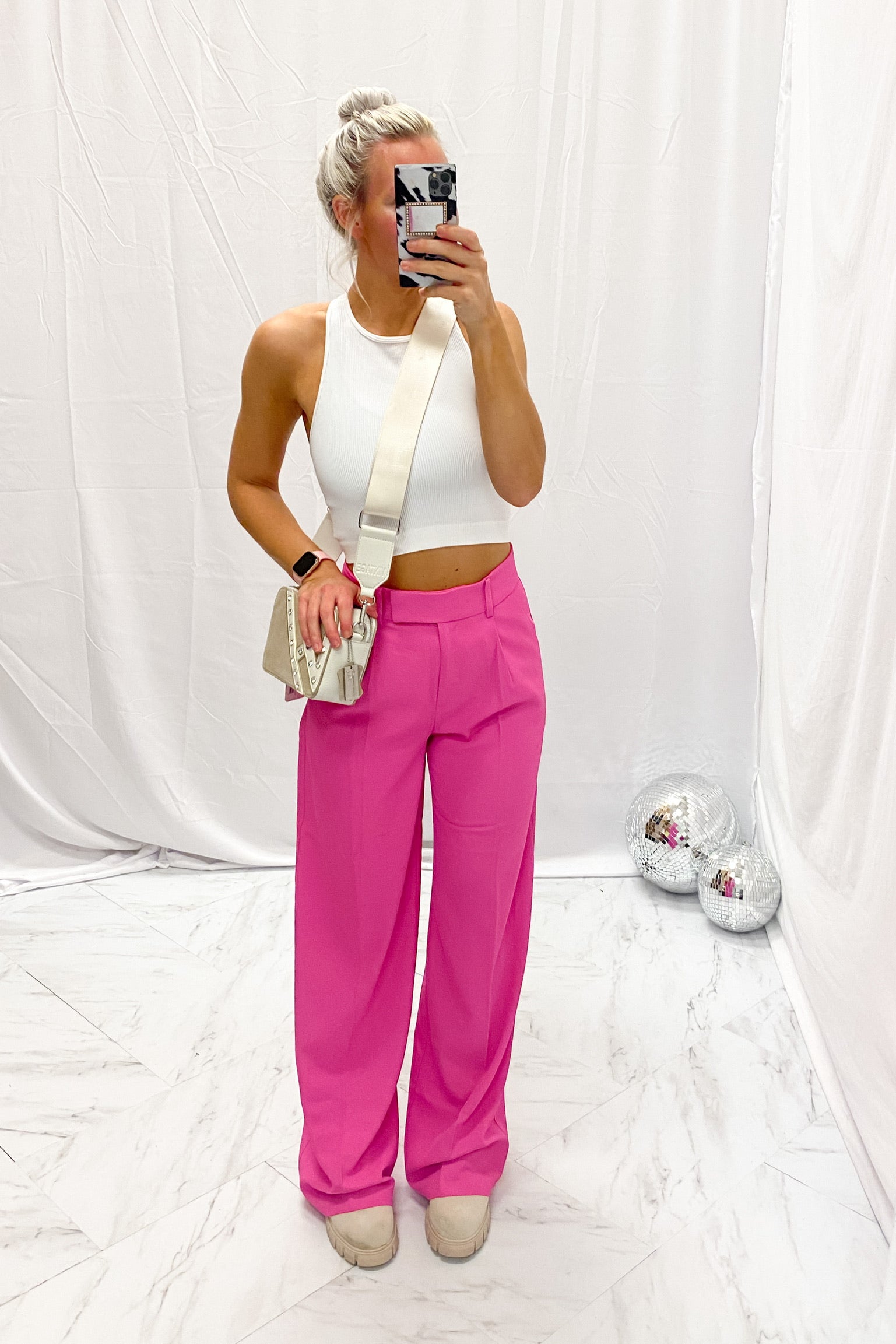 Pink Colour Straight Pants – The Pajama Factory