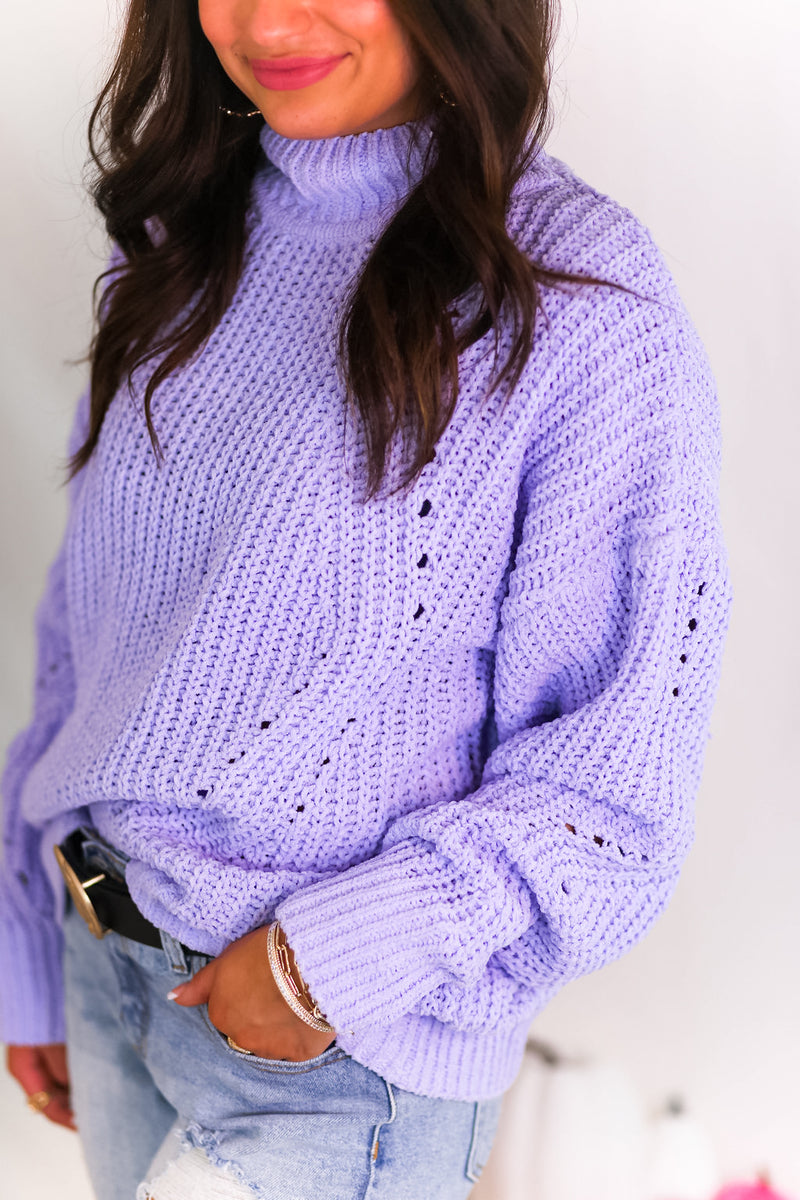 Cozy Lavender Sweater - Loose Knit Sweater - Sweater - Lulus