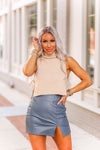 Oatmeal Mock Neck Sleeveless Sweater - Shop Kendry Collection Boutique