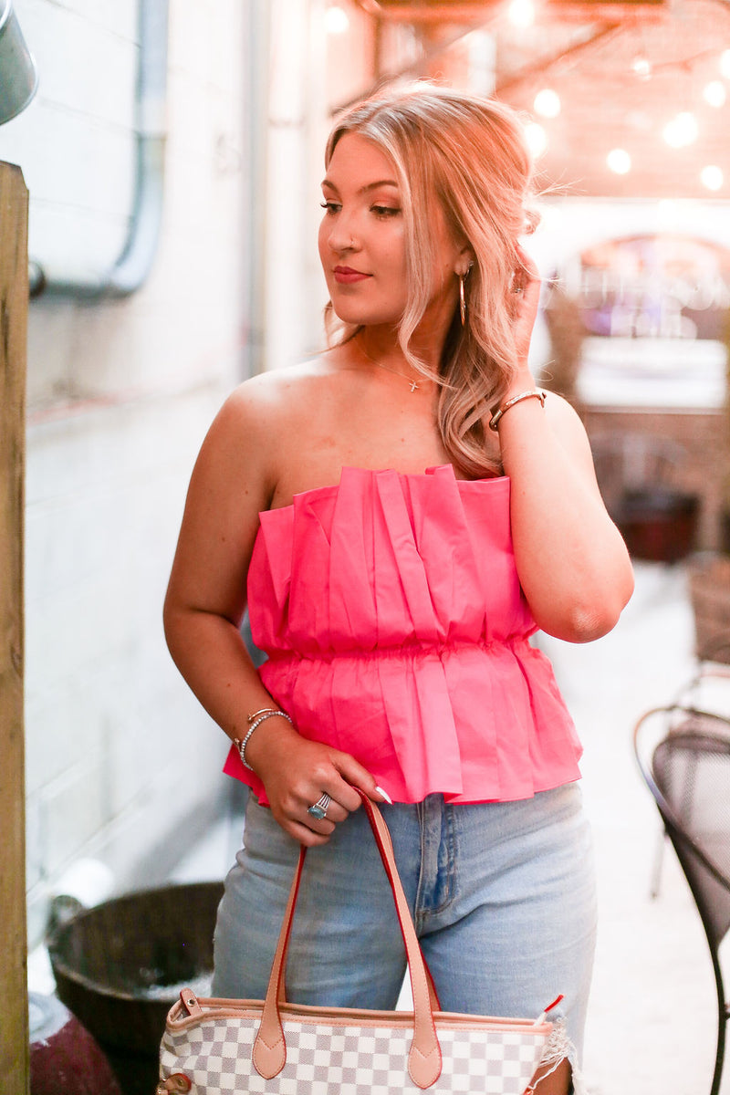 Pink Ruffle Tube Top - Shop Kendry Collection Boutique