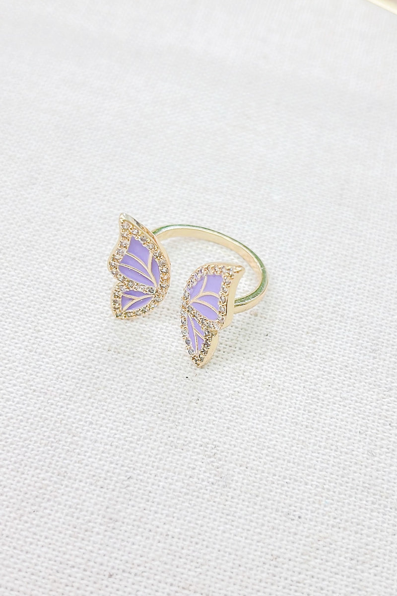 Purple Enamel Butterfly Ring - Shop Kendry Collection Boutique