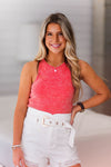 Red Acid Wash Ribbed Tank Top - Shop Kendry Collection Boutique