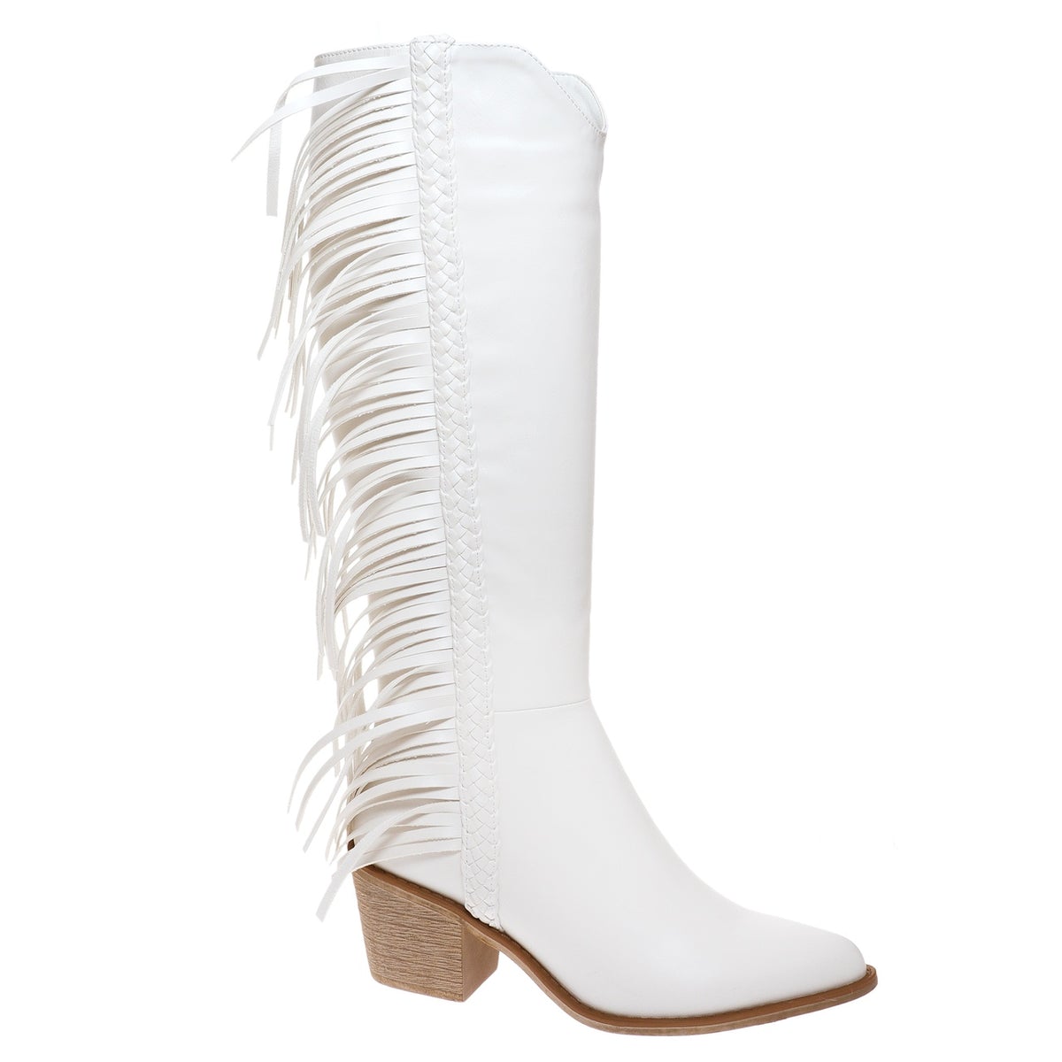 Fringe white outlet boots